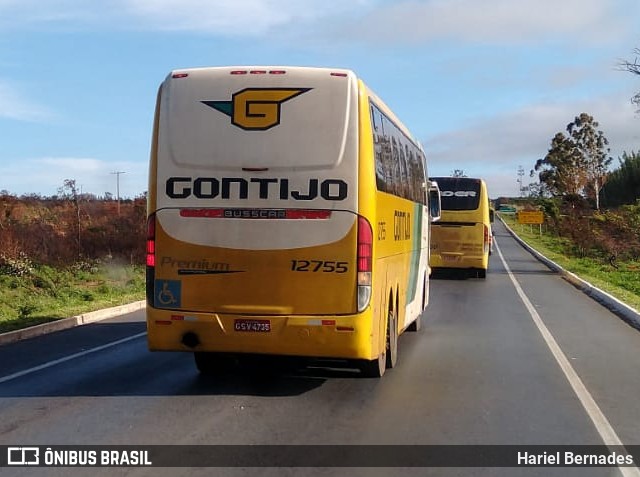 Empresa Gontijo de Transportes 12755 na cidade de Perdizes, Minas Gerais, Brasil, por Hariel Bernades. ID da foto: 11406268.