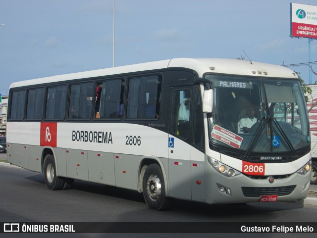 Borborema Imperial Transportes 2806 na cidade de Recife, Pernambuco, Brasil, por Gustavo Felipe Melo. ID da foto: 11406276.