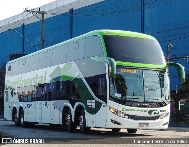 Viação Continental de Transportes 1001 na cidade de São Paulo, São Paulo, Brasil, por Luciano Ferreira da Silva. ID da foto: 11406299.