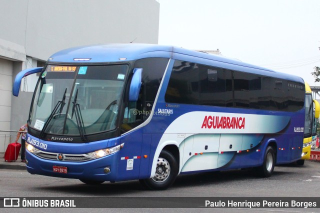 Viação Águia Branca RJ 193.010 na cidade de Rio de Janeiro, Rio de Janeiro, Brasil, por Paulo Henrique Pereira Borges. ID da foto: 11332438.