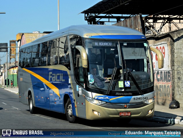 Fácil Transportes e Turismo RJ 140.043 na cidade de Duque de Caxias, Rio de Janeiro, Brasil, por Eduardo  Marques Teixeira. Número da foto: #11333336.