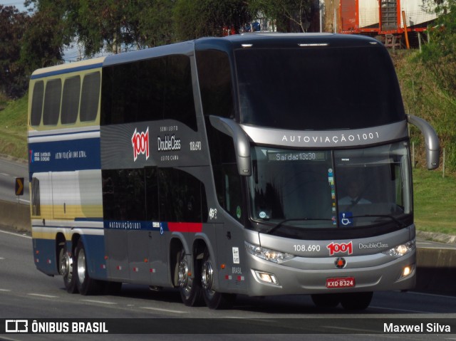 Auto Viação 1001 108.690 na cidade de Barra Mansa, Rio de Janeiro, Brasil, por Maxwel Silva. ID da foto: 11333653.