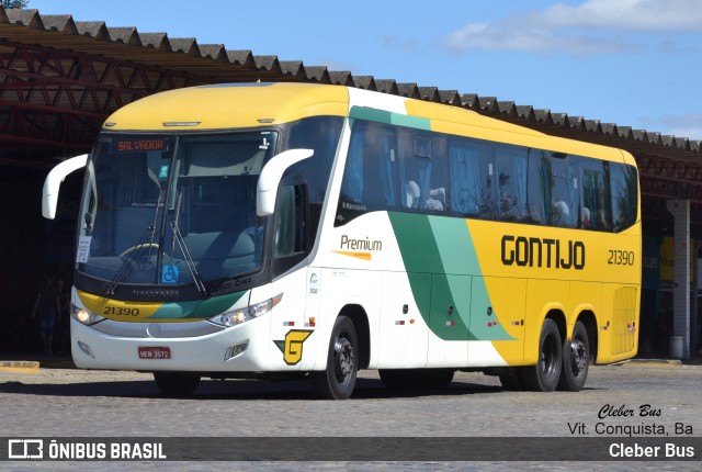 Empresa Gontijo de Transportes 21390 na cidade de Vitória da Conquista, Bahia, Brasil, por Cleber Bus. ID da foto: 11333674.