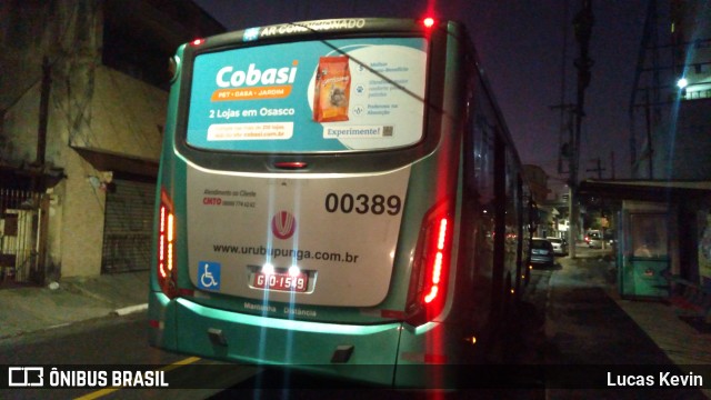 Auto Viação Urubupungá 00389 na cidade de Osasco, São Paulo, Brasil, por Lucas Kevin. Número da foto: #11333543.