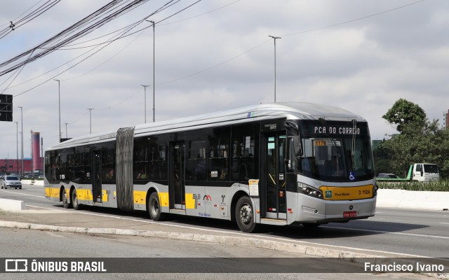 Viação Metrópole Paulista - Zona Leste 3 1124 na cidade de São Paulo, São Paulo, Brasil, por Francisco Ivano. ID da foto: 11332774.