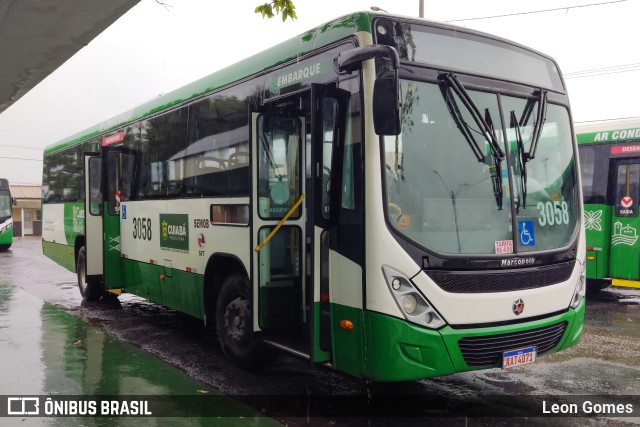 Expresso Caribus Transportes 3058 na cidade de Cuiabá, Mato Grosso, Brasil, por Leon Gomes. ID da foto: 11336092.