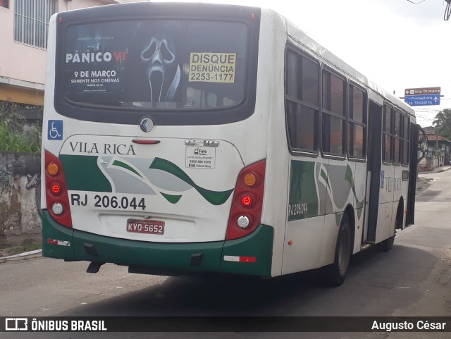 Viação Vila Rica RJ 206.044 na cidade de Nova Iguaçu, Rio de Janeiro, Brasil, por Augusto César. Número da foto: #11338323.