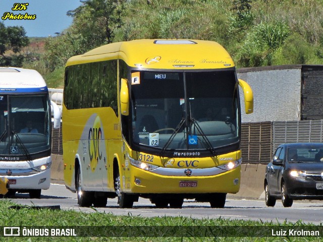 CVC Turismo 3122 na cidade de Aparecida, São Paulo, Brasil, por Luiz Krolman. ID da foto: 11340564.