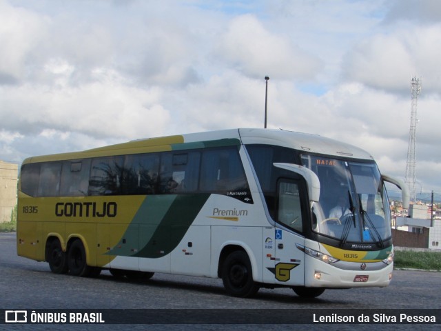 Empresa Gontijo de Transportes 18315 na cidade de Caruaru, Pernambuco, Brasil, por Lenilson da Silva Pessoa. ID da foto: 11343743.