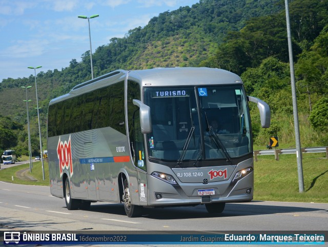 Auto Viação 1001 RJ 108.1240 na cidade de Guapimirim, Rio de Janeiro, Brasil, por Eduardo  Marques Teixeira. ID da foto: 11344045.