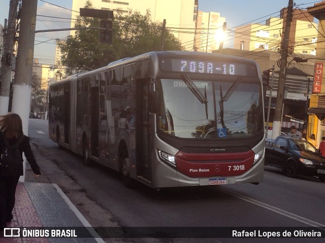 Viação Metrópole Paulista - Zona Sul 7 3018 na cidade de São Paulo, São Paulo, Brasil, por Rafael Lopes de Oliveira. Número da foto: #11342813.