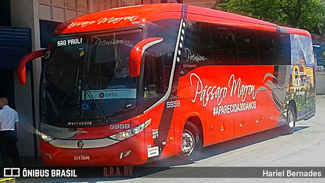 Empresa de Ônibus Pássaro Marron 5959 na cidade de Aparecida, São Paulo, Brasil, por Hariel Bernades. Número da foto: #11342661.