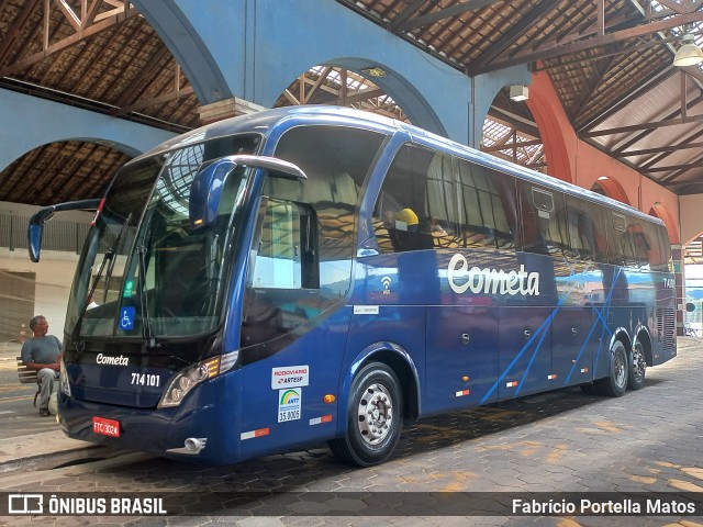 Viação Cometa 714101 na cidade de Ribeirão Pires, São Paulo, Brasil, por Fabrício Portella Matos. ID da foto: 11410627.