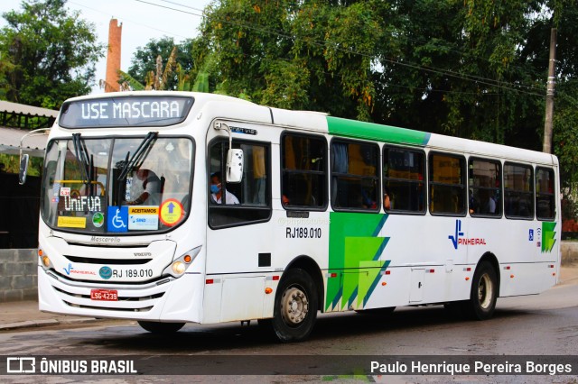 Viação Pinheiral RJ 189.010 na cidade de Pinheiral, Rio de Janeiro, Brasil, por Paulo Henrique Pereira Borges. Número da foto: #11411792.