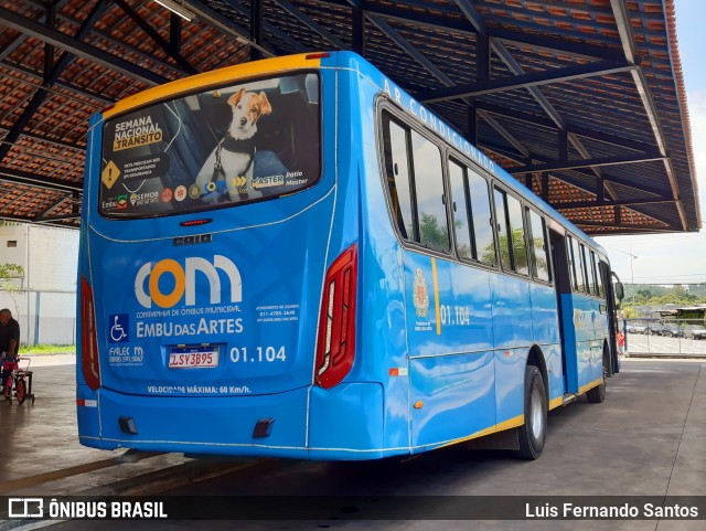JTP Transportes - COM Embu das Artes 01.104 na cidade de Embu das Artes, São Paulo, Brasil, por Luis Fernando Santos. Número da foto: #11410549.