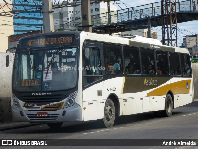 Auto Ônibus Vera Cruz RJ 104.001 na cidade de Duque de Caxias, Rio de Janeiro, Brasil, por André Almeida. Número da foto: #11410350.