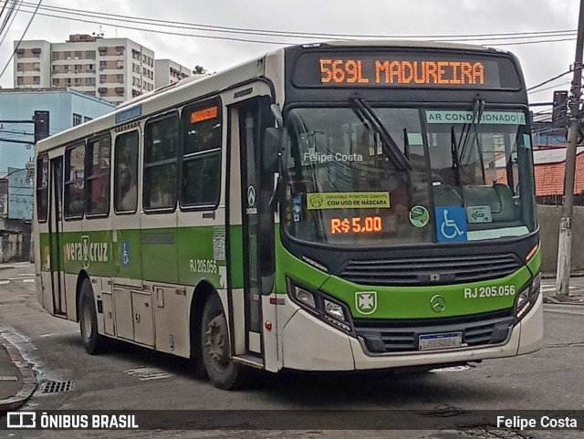 Viação Vera Cruz RJ 205.056 na cidade de Rio de Janeiro, Rio de Janeiro, Brasil, por Felipe Costa. Número da foto: #11441569.