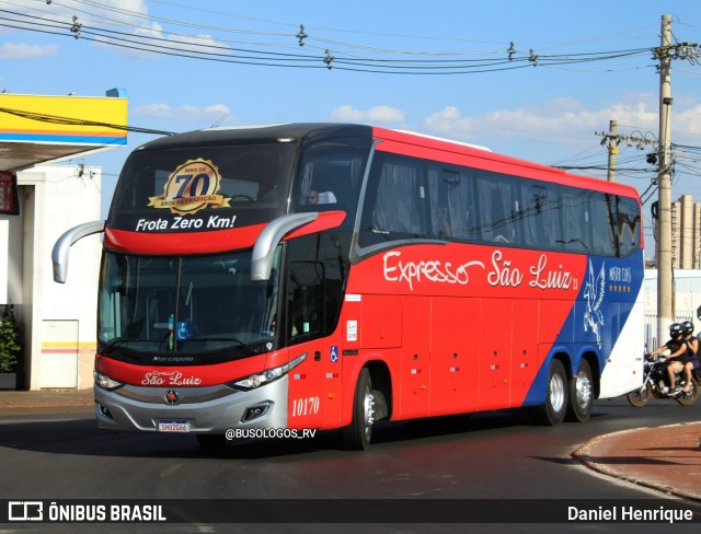 Expresso São Luiz 10170 na cidade de Rio Verde, Goiás, Brasil, por Daniel Henrique. ID da foto: 11439935.