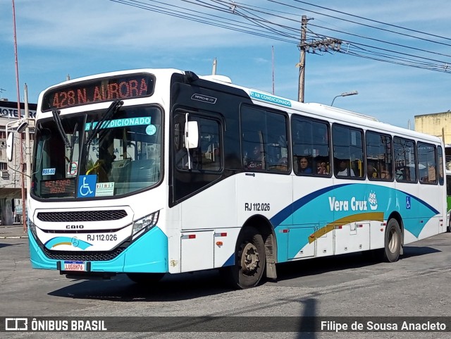 Auto Viação Vera Cruz - Belford Roxo RJ 112.026 na cidade de São João de Meriti, Rio de Janeiro, Brasil, por Filipe de Sousa Anacleto. ID da foto: 11440714.