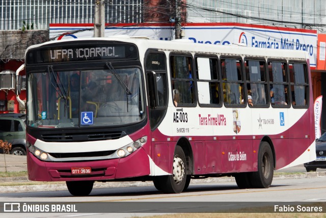 Transurb AE-003 na cidade de Belém, Pará, Brasil, por Fabio Soares. ID da foto: 11440494.