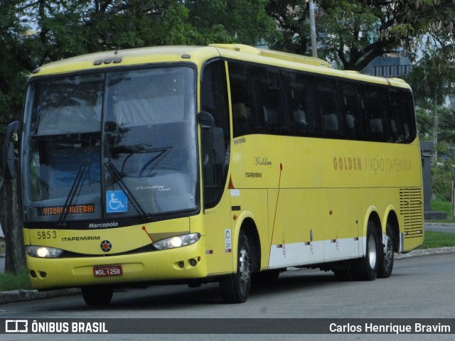 Viação Itapemirim 5853 na cidade de Vitória, Espírito Santo, Brasil, por Carlos Henrique Bravim. ID da foto: 11447058.