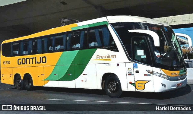 Empresa Gontijo de Transportes 18710 na cidade de Belo Horizonte, Minas Gerais, Brasil, por Hariel Bernades. ID da foto: 11444759.