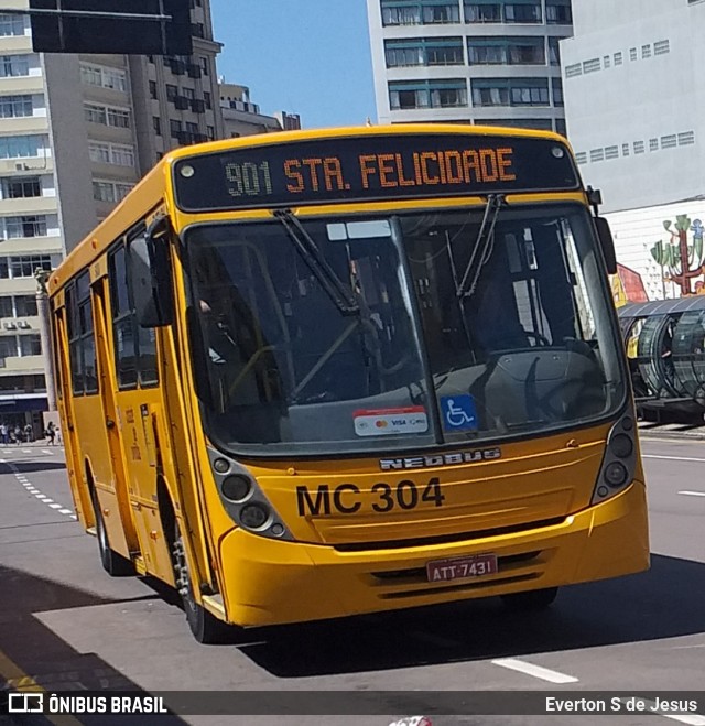 Auto Viação Mercês MC304 na cidade de Curitiba, Paraná, Brasil, por Everton S de Jesus. Número da foto: #11450948.