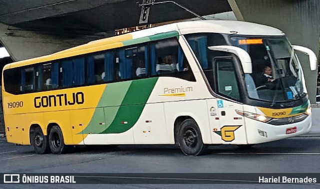 Empresa Gontijo de Transportes 19090 na cidade de Belo Horizonte, Minas Gerais, Brasil, por Hariel Bernades. ID da foto: 11447964.