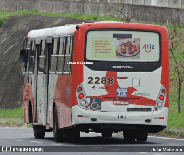 Expresso CampiBus 2288 na cidade de Campinas, São Paulo, Brasil, por Julio Medeiros. Número da foto: #11448039.