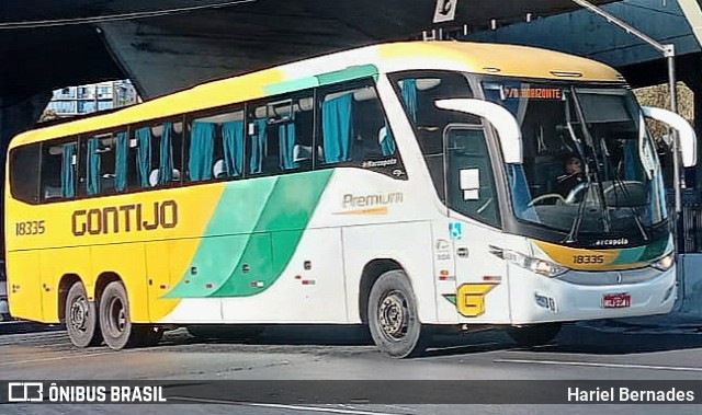 Empresa Gontijo de Transportes 18335 na cidade de Belo Horizonte, Minas Gerais, Brasil, por Hariel Bernades. ID da foto: 11447963.