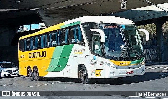 Empresa Gontijo de Transportes 18710 na cidade de Belo Horizonte, Minas Gerais, Brasil, por Hariel Bernades. ID da foto: 11447967.