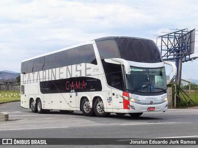 Auto Viação Catarinense 3708 na cidade de Itajaí, Santa Catarina, Brasil, por Jonatan Eduardo Jurk Ramos. ID da foto: 11451872.