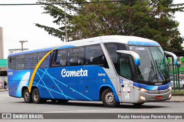 Viação Cometa 14113 na cidade de São Paulo, São Paulo, Brasil, por Paulo Henrique Pereira Borges. ID da foto: 11454315.