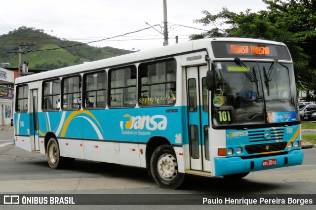 TRANSA - Transa Transporte Coletivo 705 na cidade de Três Rios, Rio de Janeiro, Brasil, por Paulo Henrique Pereira Borges. Número da foto: #11455345.