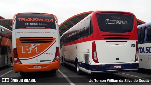 Transmega Transportes e Turismo 1513 na cidade de Aparecida, São Paulo, Brasil, por Jefferson Willian da Silva de Sousa. ID da foto: 11454871.