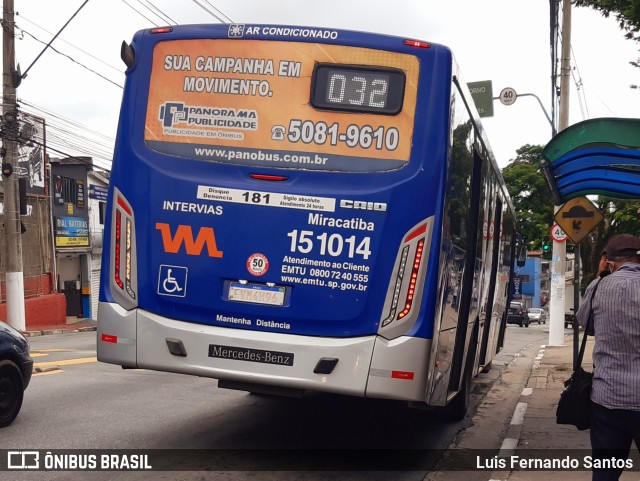 Viação Miracatiba 15.1014 na cidade de Itapecerica da Serra, São Paulo, Brasil, por Luis Fernando Santos. ID da foto: 11454619.