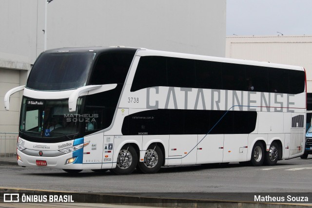 Auto Viação Catarinense 3738 na cidade de Rio de Janeiro, Rio de Janeiro, Brasil, por Matheus Souza. ID da foto: 11456345.