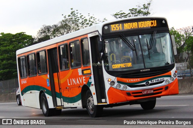 Linave Transportes RJ 146.012 na cidade de Nova Iguaçu, Rio de Janeiro, Brasil, por Paulo Henrique Pereira Borges. Número da foto: #11457428.