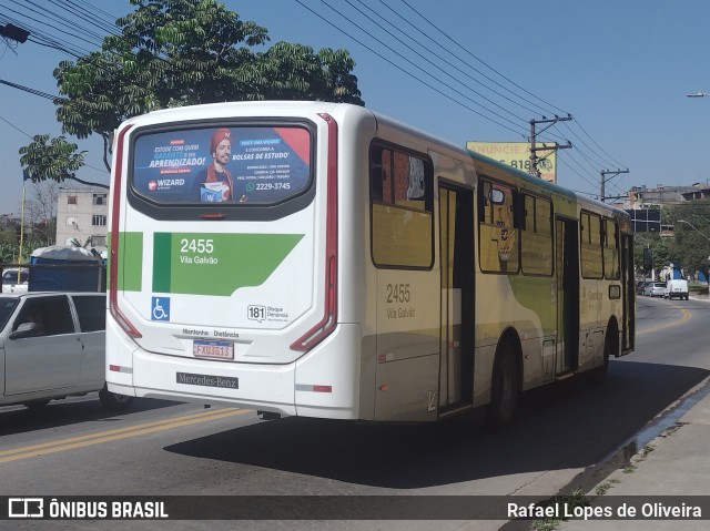 Empresa de Ônibus Vila Galvão 2455 na cidade de Guarulhos, São Paulo, Brasil, por Rafael Lopes de Oliveira. Número da foto: #11456697.