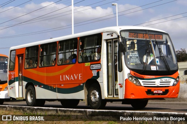 Linave Transportes RJ 146.011 na cidade de Nova Iguaçu, Rio de Janeiro, Brasil, por Paulo Henrique Pereira Borges. Número da foto: #11457411.