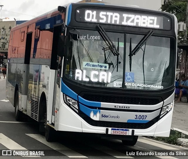 Auto Ônibus Alcântara 3.007 na cidade de São Gonçalo, Rio de Janeiro, Brasil, por Luiz Eduardo Lopes da Silva. Número da foto: #11456861.
