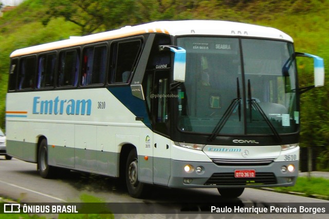 Emtram 3610 na cidade de Barra do Piraí, Rio de Janeiro, Brasil, por Paulo Henrique Pereira Borges. ID da foto: 11457994.