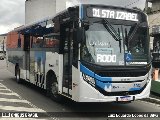 Auto Ônibus Alcântara 3.002 na cidade de São Gonçalo, Rio de Janeiro, Brasil, por Luiz Eduardo Lopes da Silva. ID da foto: 11456860.