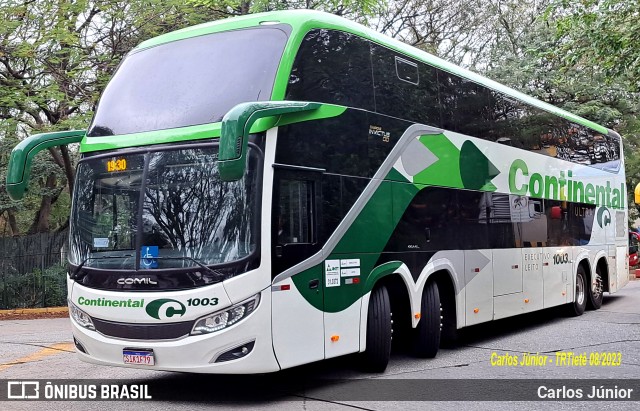 Viação Continental de Transportes 1003 na cidade de São Paulo, São Paulo, Brasil, por Carlos Júnior. Número da foto: #11461555.