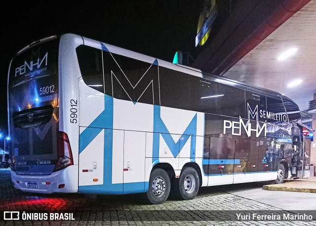 Empresa de Ônibus Nossa Senhora da Penha 59012 na cidade de Registro, São Paulo, Brasil, por Yuri Ferreira Marinho. ID da foto: 11460815.