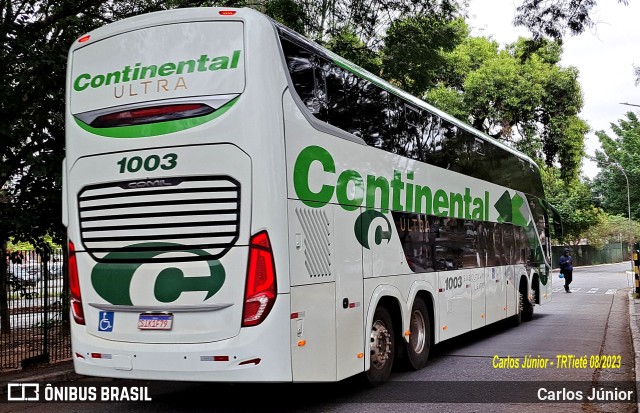 Viação Continental de Transportes 1003 na cidade de São Paulo, São Paulo, Brasil, por Carlos Júnior. Número da foto: #11461553.