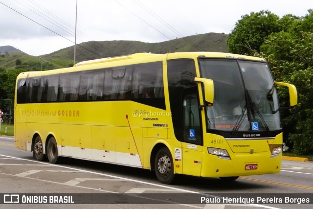 Viação Itapemirim 48101 na cidade de Barra do Piraí, Rio de Janeiro, Brasil, por Paulo Henrique Pereira Borges. ID da foto: 11463880.