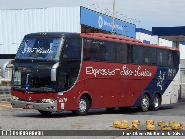 Expresso São Luiz 6870 na cidade de Goiânia, Goiás, Brasil, por Luiz Otavio Matheus da Silva. Número da foto: #11462649.