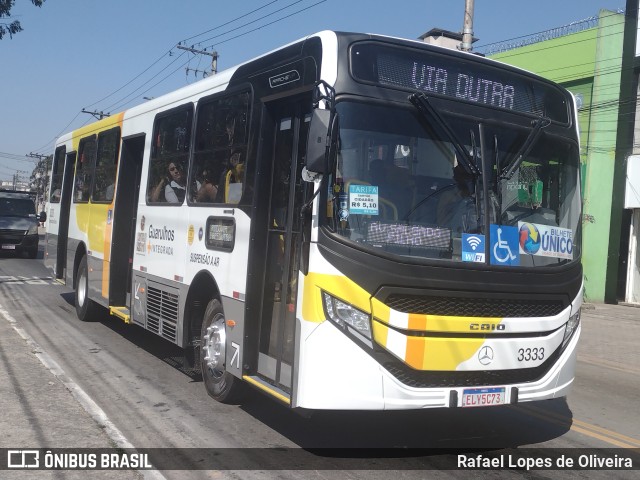 Viação Campo dos Ouros 3333 na cidade de Guarulhos, São Paulo, Brasil, por Rafael Lopes de Oliveira. Número da foto: #11464015.