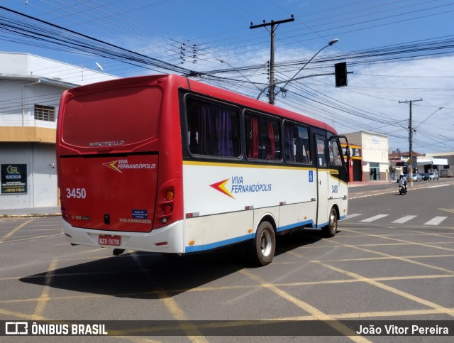 Auto Viação Jauense 3450 na cidade de Fernandópolis, São Paulo, Brasil, por João Vitor Pereira. Número da foto: #11467587.